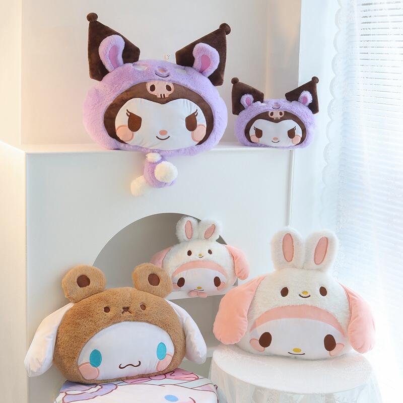 Fire Blanket Kitchen - Мультяшная подушка-плед Sanrio Kuromi 2-в-1: подушка