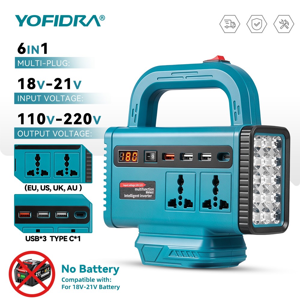 Power Outage Light - Портативный инвертор YOFIDRA 220В для экстренного