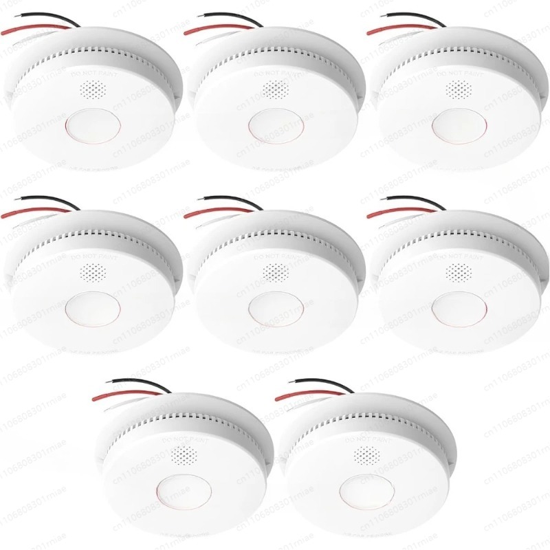 Smoke Detector Interconnected - Высококачественные дымовые извещатели (8 шт.), проводные,