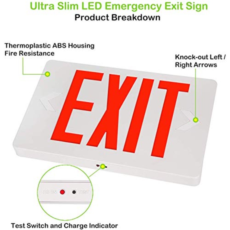 Ультратонкая светодиодная табл – обзор и цена Emergency Exit Sign
