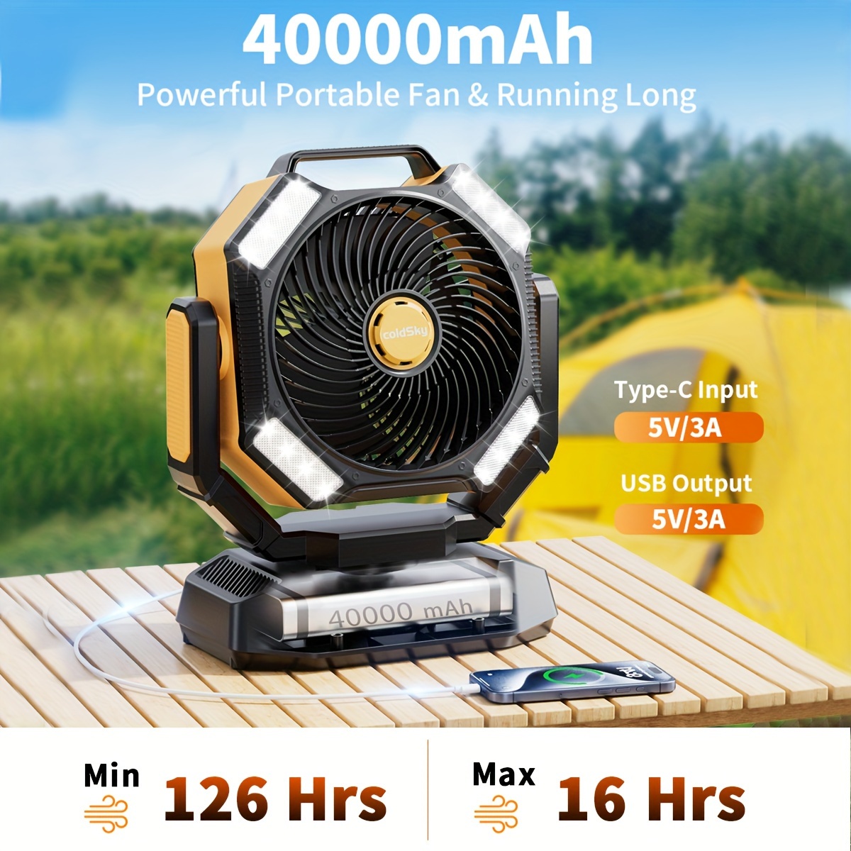 Вентилятор для кемпинга coldSk – обзор и цена Power Outage Light