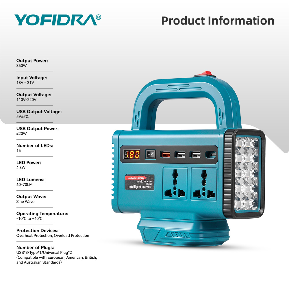 Портативный инвертор YOFIDRA 2 – обзор и цена Power Outage Light