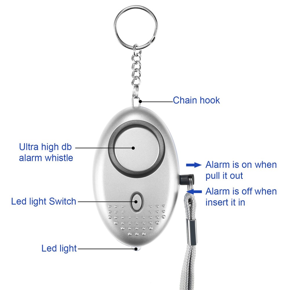 130 дБ сигнализация самооборон – обзор и цена Personal Alarm Keychain